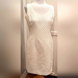 Albert Nipon White Textured Dress | Size 6